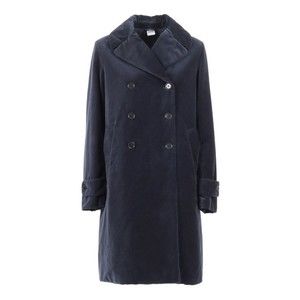 Aspesi Double-Breasted Long Coat With Velvety Texture - NWT